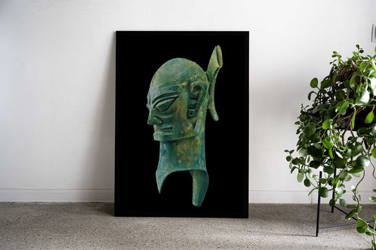 Sanxingdui Ancient Bronze Head Asian Style Poster | Wall Art for Home & Office | High-Quality Print - High-Quality Visual Display