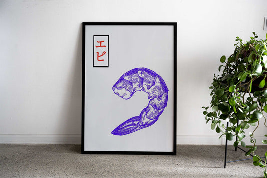 Shrimp Asian Style Poster | Wall Art for Home & Office | High-Quality Print - High-Quality Visual Display