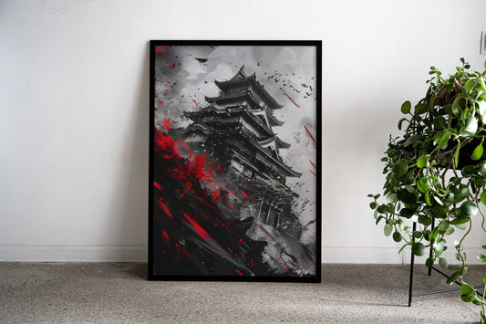 Siege in Scarlet Asian Style Poster | Wall Art for Home & Office | High-Quality Print - High-Quality Visual Display