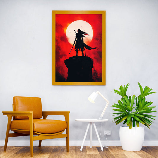 Silhouette Warrior Asian Style Poster | Wall Art for Home & Office | High-Quality Print - High-Quality Visual Display