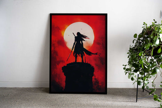 Silhouette Warrior Asian Style Poster | Wall Art for Home & Office | High-Quality Print - High-Quality Visual Display