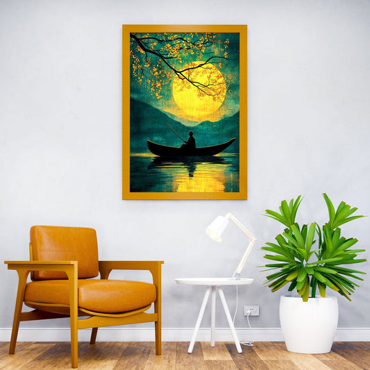 Silhouette of a Fisherman Asian Style Poster | Wall Art for Home & Office | High-Quality Print - High-Quality Visual Display