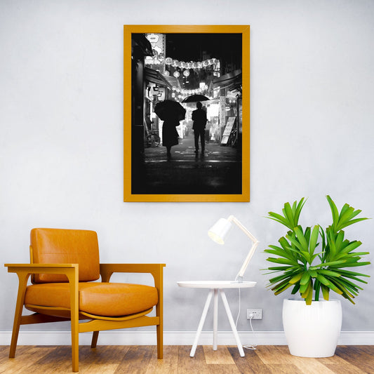 Silhouettes in a Japanese Alley Asian Style Poster | Wall Art for Home & Office | High-Quality Print - High-Quality Visual Display