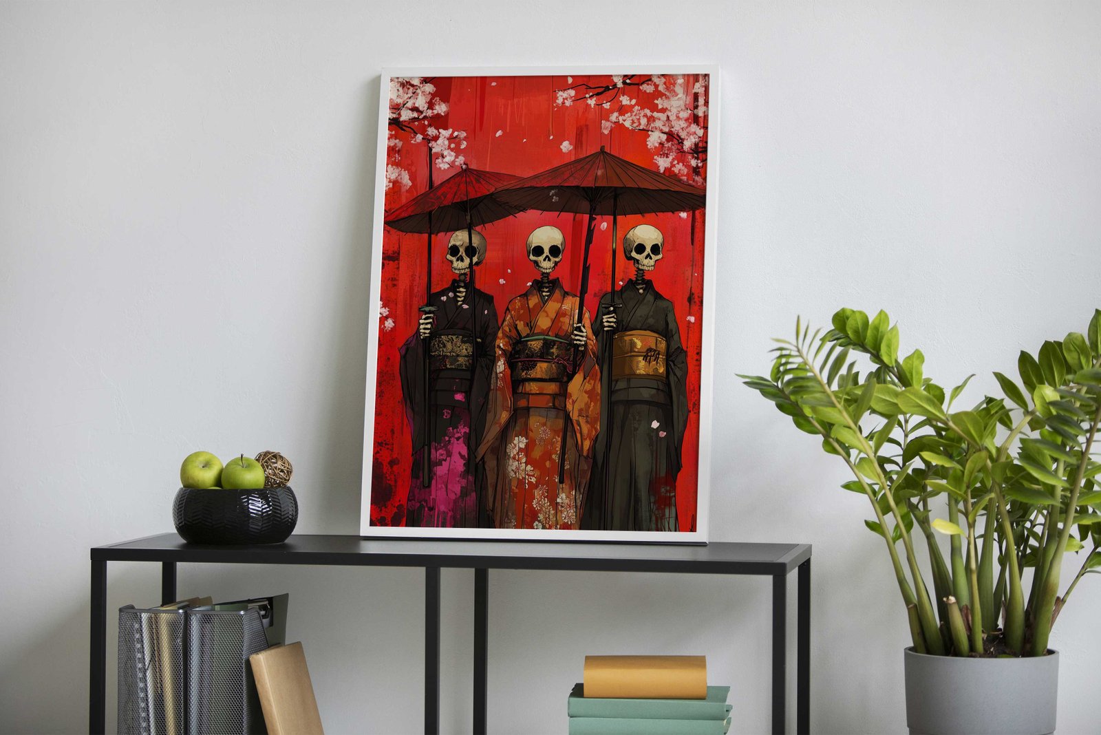 Skeletal Geishas Asian Style Poster | Wall Art for Home & Office | High-Quality Print - High-Quality Visual Display