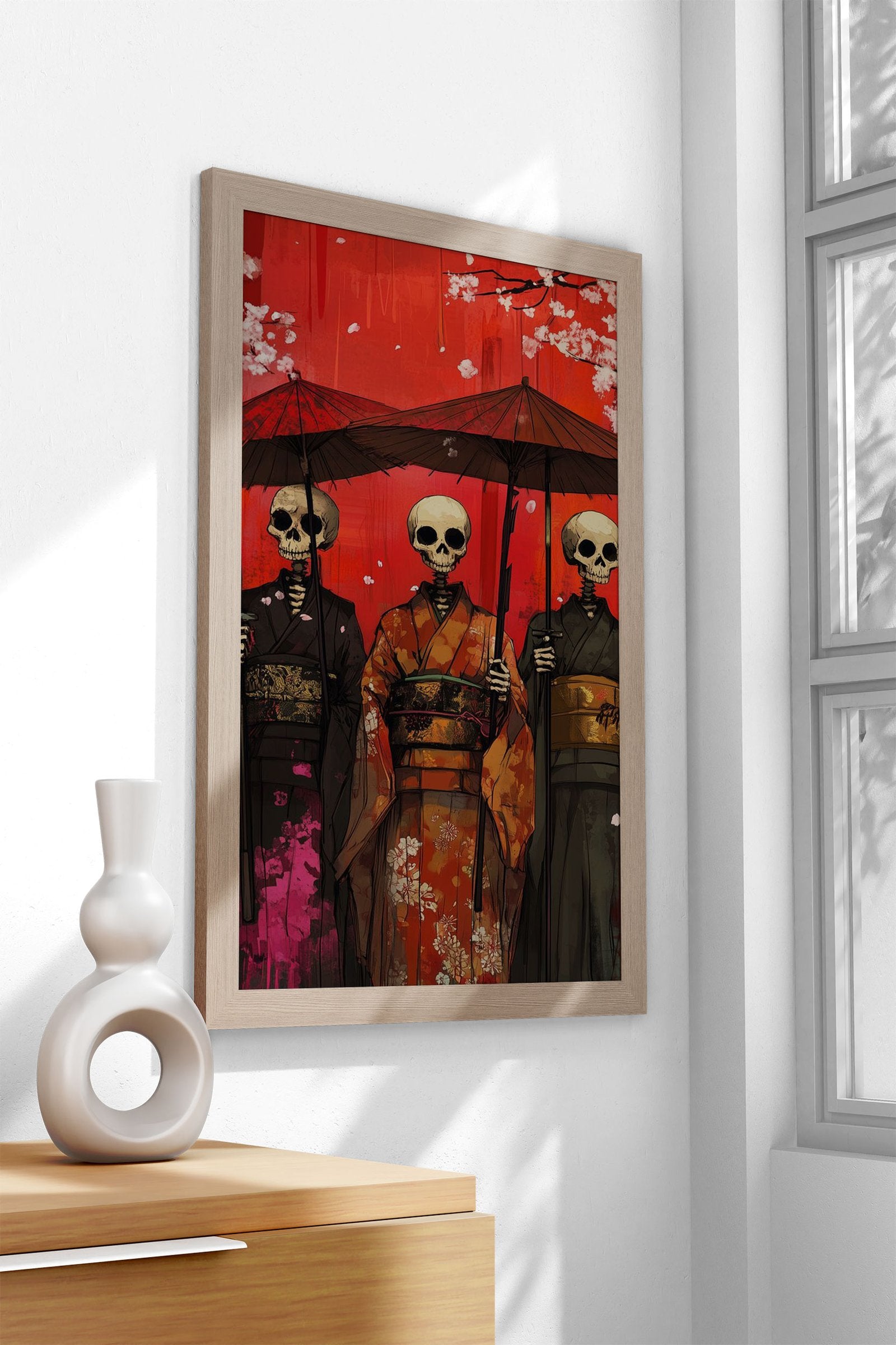 Skeletal Geishas Asian Style Poster | Wall Art for Home & Office | High-Quality Print - High-Quality Visual Display
