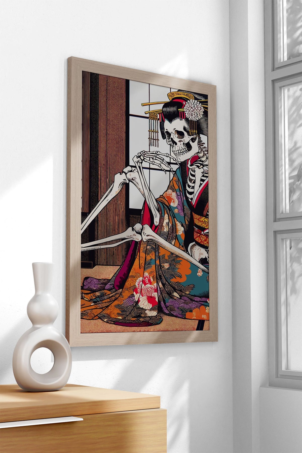 Skeleton Geisha Asian Style Poster | Wall Art for Home & Office | High-Quality Print - High-Quality Visual Display