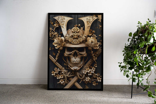 Skull Samurai Warrior Asian Style Poster | Wall Art for Home & Office | High-Quality Print - High-Quality Visual Display