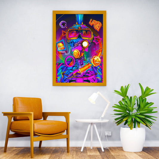 Skull with Emojis Asian Style Poster | Wall Art for Home & Office | High-Quality Print - High-Quality Visual Display