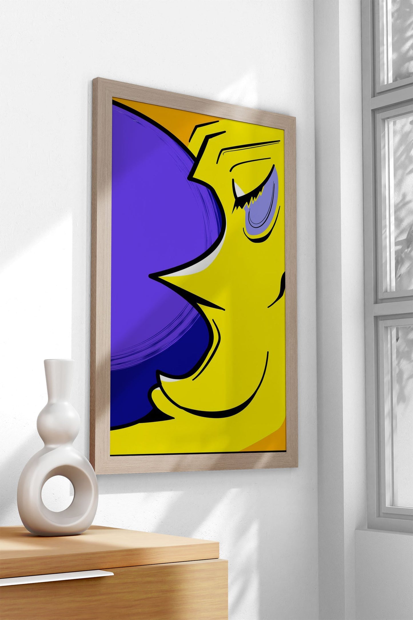 Smile Moon Asian Style Poster | Wall Art for Home & Office | High-Quality Print - High-Quality Visual Display