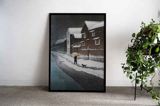 Snow at Shinkawabata Street Asian Style Poster | Wall Art for Home & Office | High-Quality Print - High-Quality Visual Display