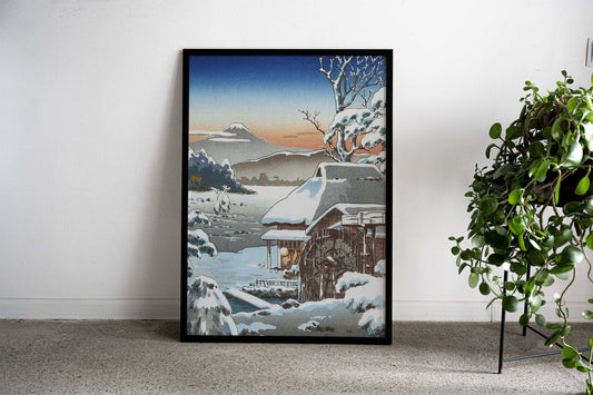 Snowy Farmyard in Yaizu Asian Style Poster | Wall Art for Home & Office | High-Quality Print - High-Quality Visual Display