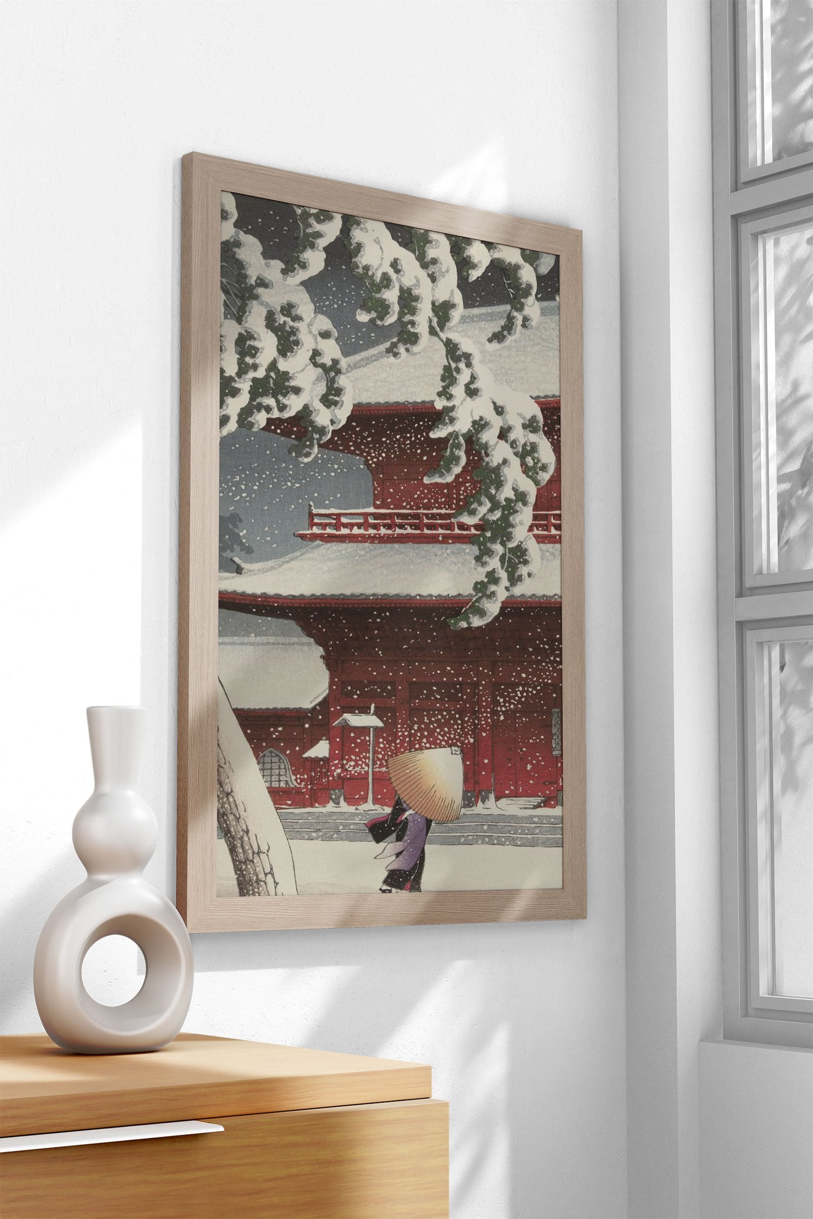 Snowy Temple Gate Asian Style Poster | Wall Art for Home & Office | High-Quality Print - High-Quality Visual Display
