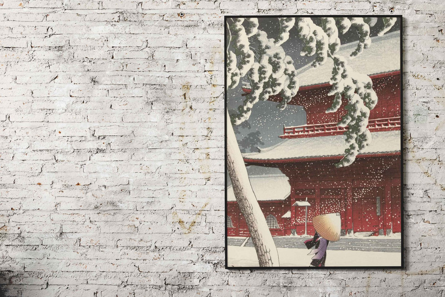 Snowy Temple Gate Asian Style Poster | Wall Art for Home & Office | High-Quality Print - High-Quality Visual Display