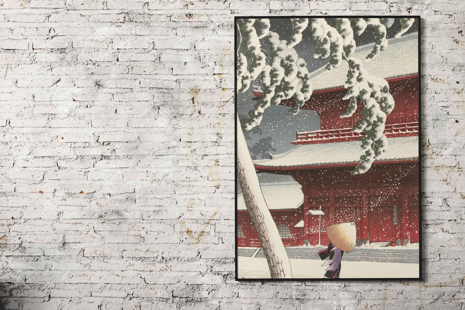 Snowy Temple Gate Asian Style Poster | Wall Art for Home & Office | High-Quality Print - High-Quality Visual Display