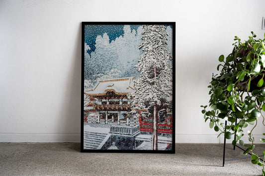 Snowy Temple in Japan Asian Style Poster | Wall Art for Home & Office | High-Quality Print - High-Quality Visual Display