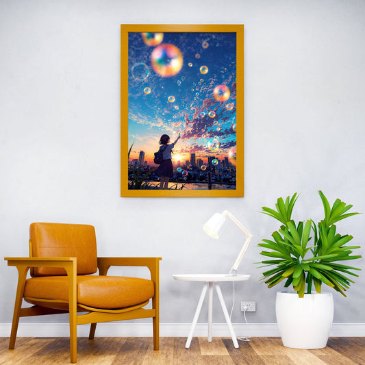 Soapbubbles Asian Style Poster | Wall Art for Home & Office | High-Quality Print - High-Quality Visual Display