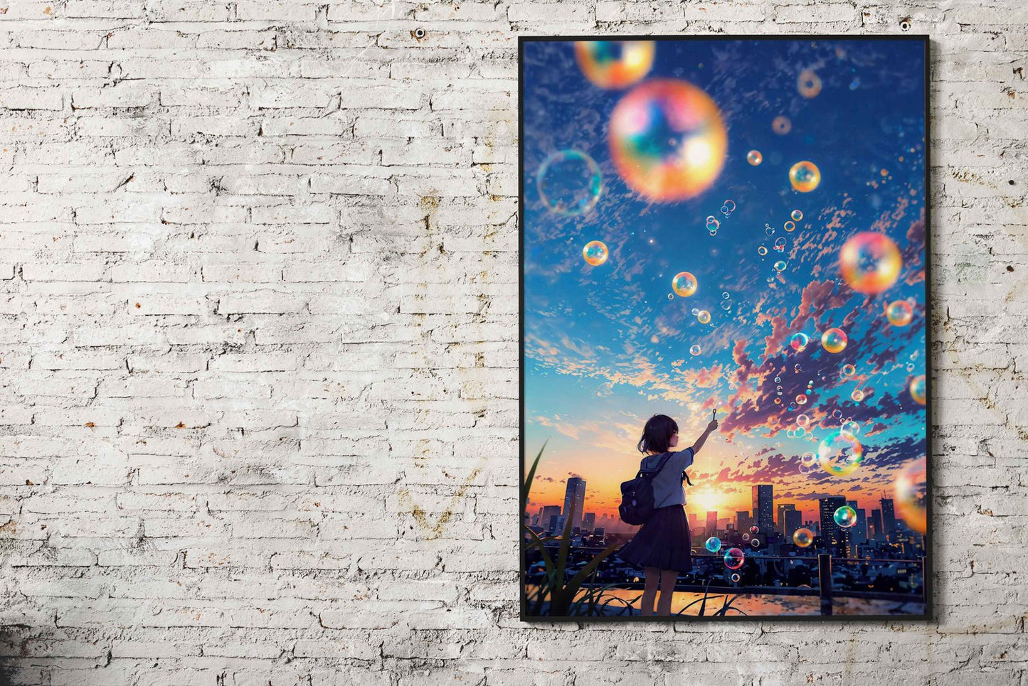 Soapbubbles Asian Style Poster | Wall Art for Home & Office | High-Quality Print - High-Quality Visual Display