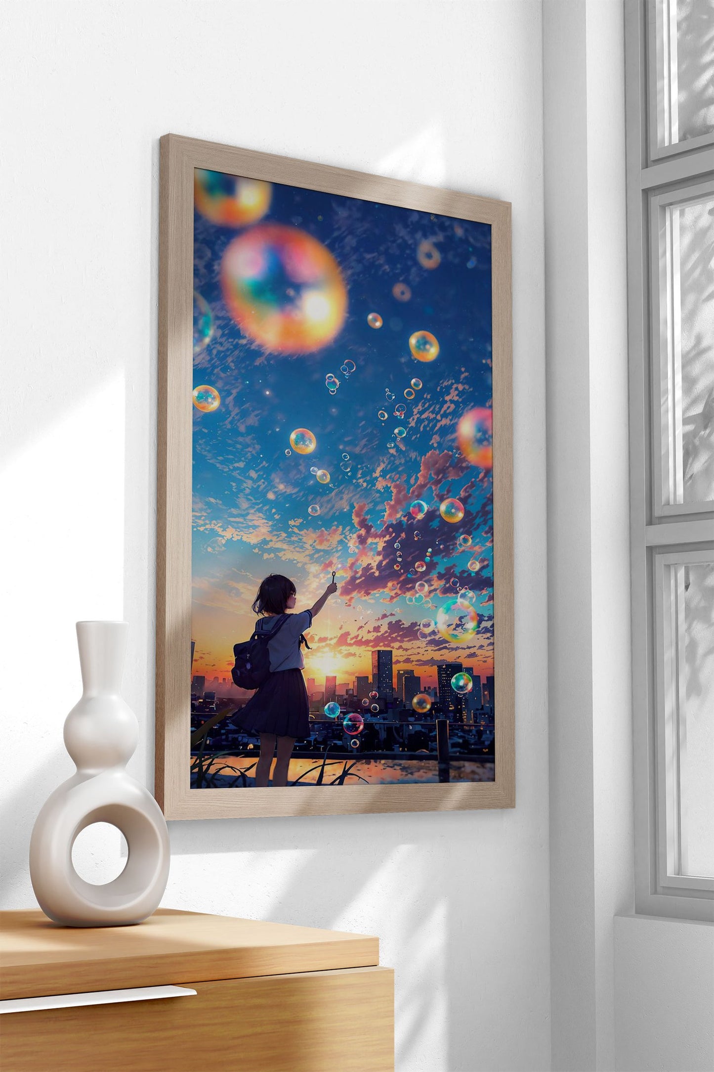 Soapbubbles Asian Style Poster | Wall Art for Home & Office | High-Quality Print - High-Quality Visual Display