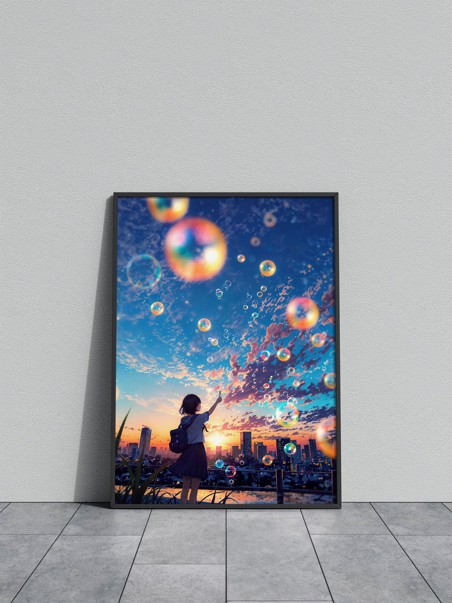 Soapbubbles Asian Style Poster | Wall Art for Home & Office | High-Quality Print - High-Quality Visual Display
