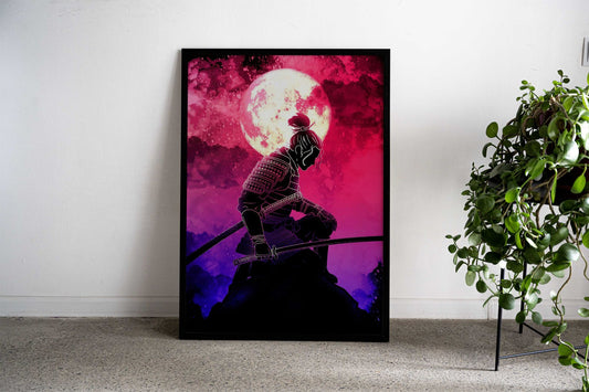 Soul of Blood Moon Samurai Asian Style Poster | Wall Art for Home & Office | High-Quality Print - High-Quality Visual Display