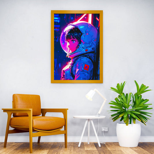 Space Girl Asian Style Poster | Wall Art for Home & Office | High-Quality Print - High-Quality Visual Display