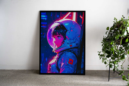 Space Girl Asian Style Poster | Wall Art for Home & Office | High-Quality Print - High-Quality Visual Display