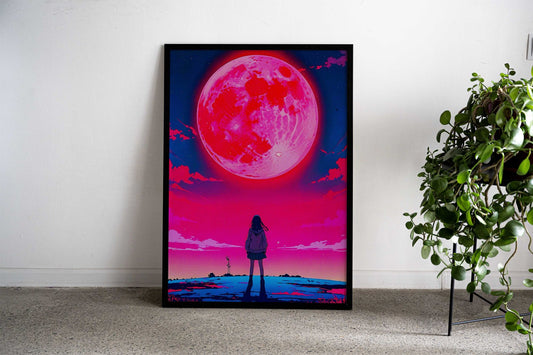 Space Pink Girl Asian Style Poster | Wall Art for Home & Office | High-Quality Print - High-Quality Visual Display