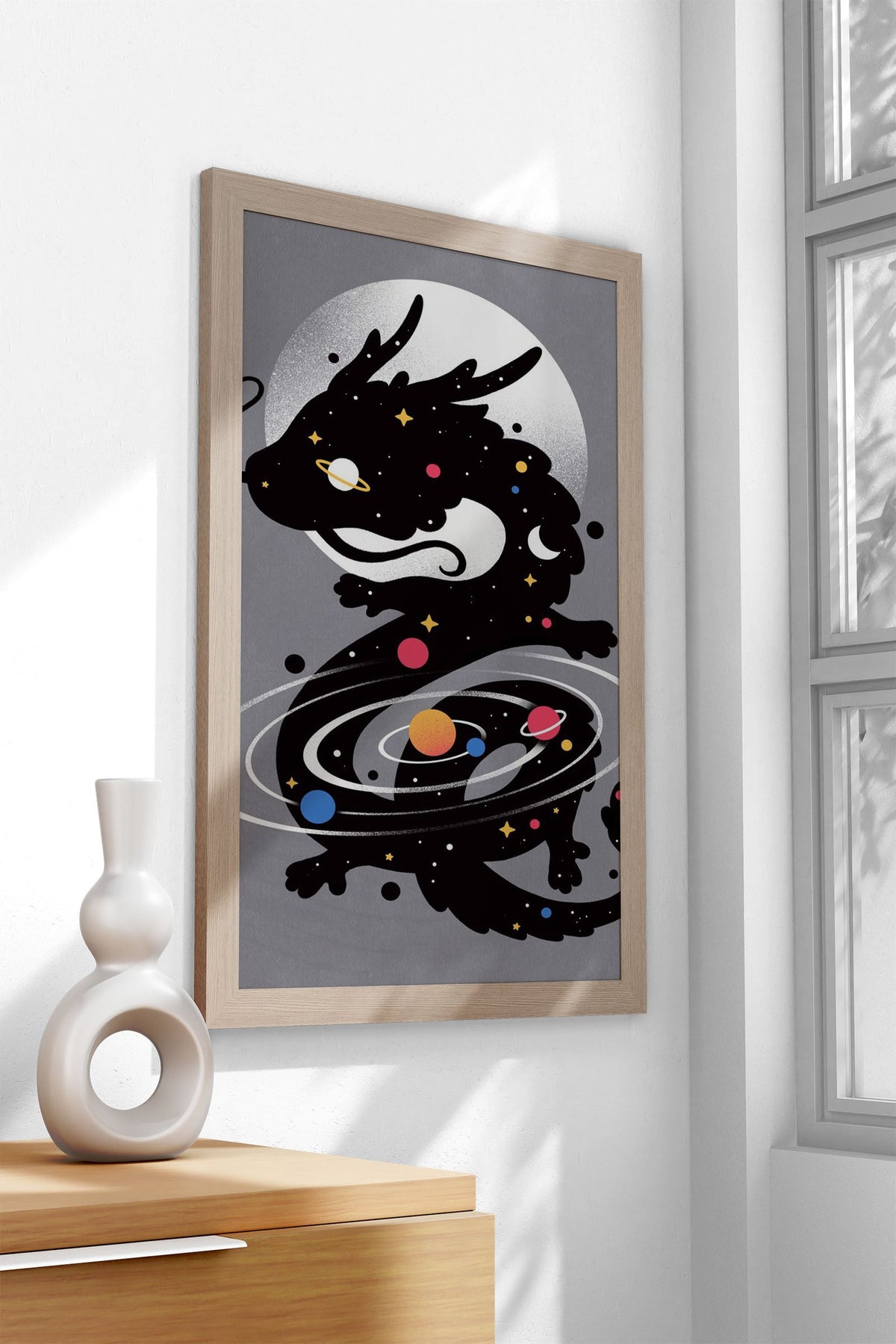 Space black dragon galaxy Asian Style Poster | Wall Art for Home & Office | High-Quality Print - High-Quality Visual Display