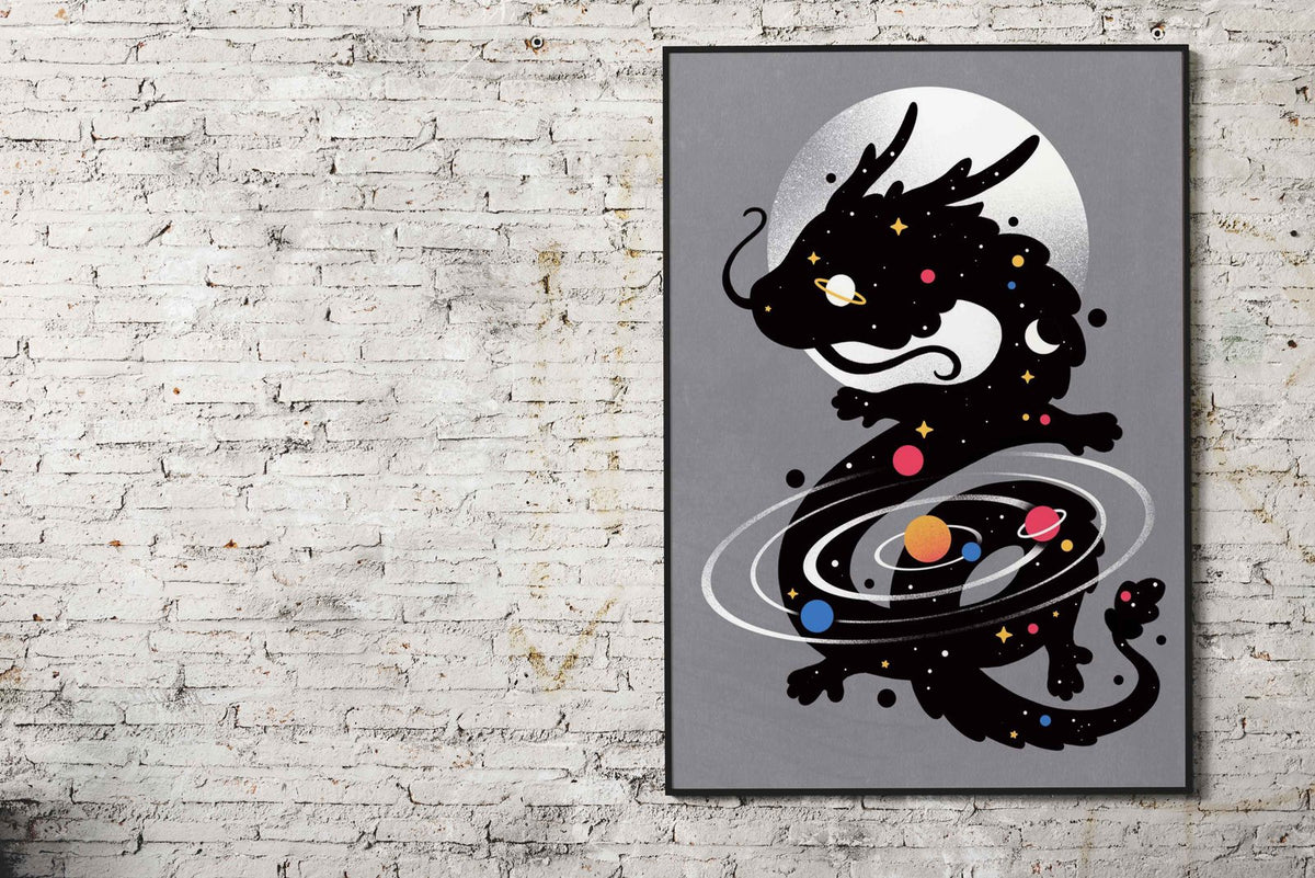 Space black dragon galaxy Asian Style Poster | Wall Art for Home & Office | High-Quality Print - High-Quality Visual Display