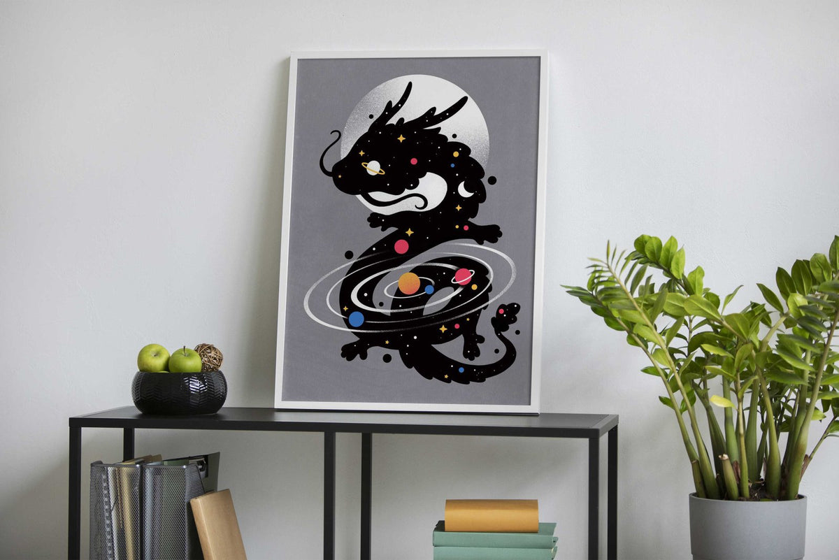 Space black dragon galaxy Asian Style Poster | Wall Art for Home & Office | High-Quality Print - High-Quality Visual Display
