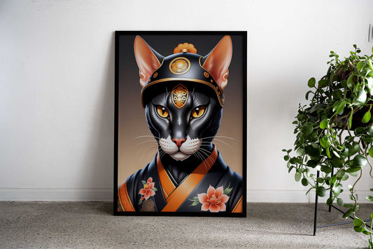 Sphynx cat Asian Style Poster | Wall Art for Home & Office | High-Quality Print - High-Quality Visual Display