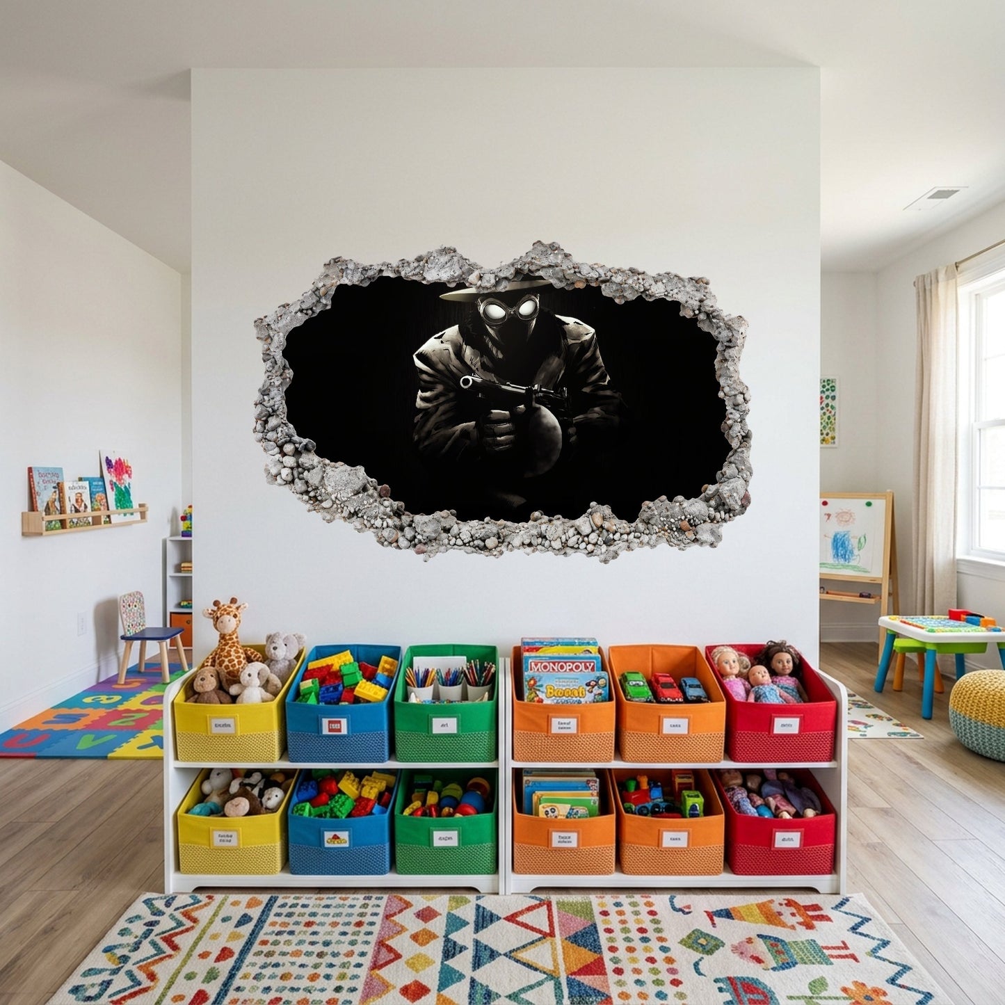 Spider-Man Marvel Superhero 3D Effect Sticker 3D Smashed Wall Decal 255