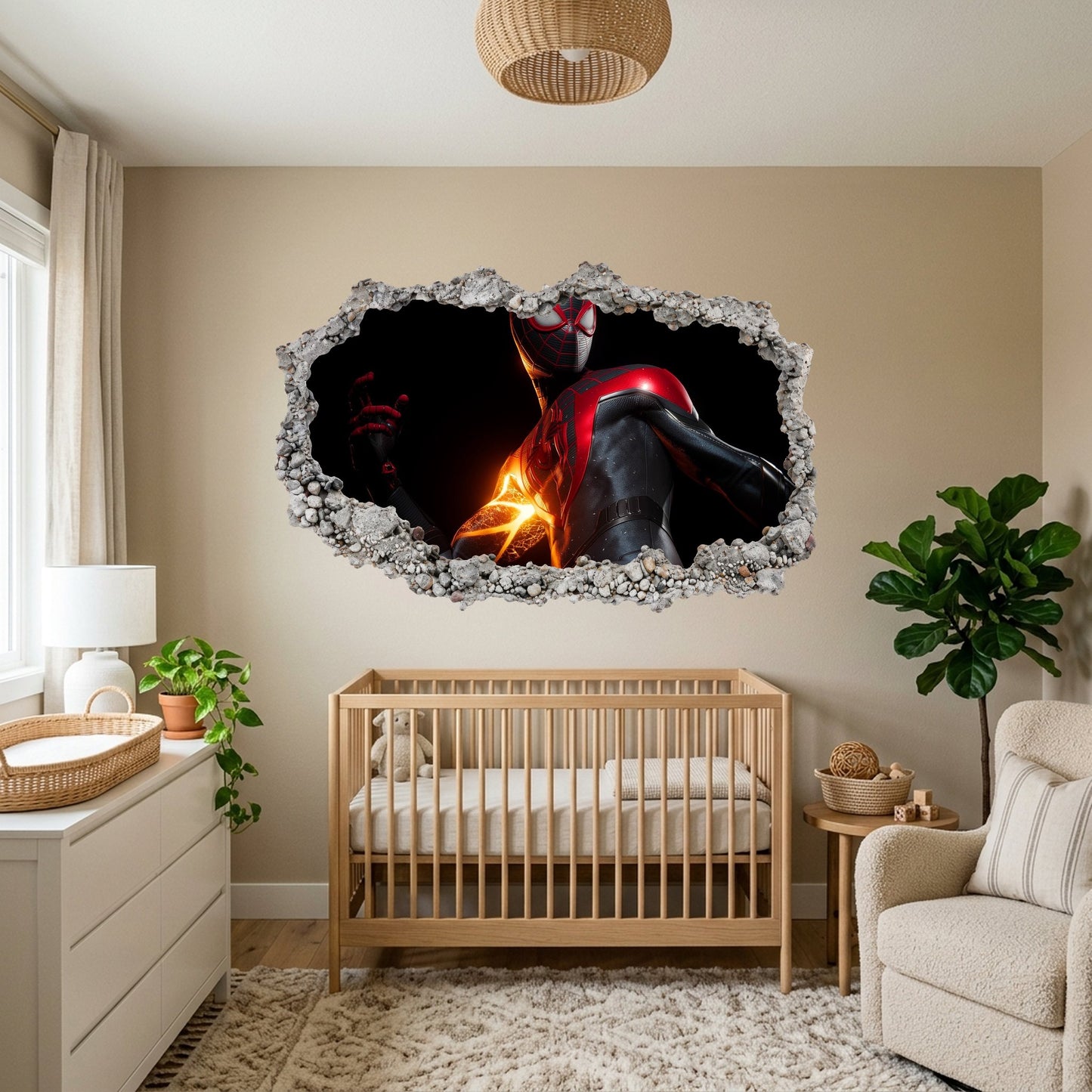 Spider-Man Marvel Superhero 3D Smashed Wall Decal Kids Room Decor 266