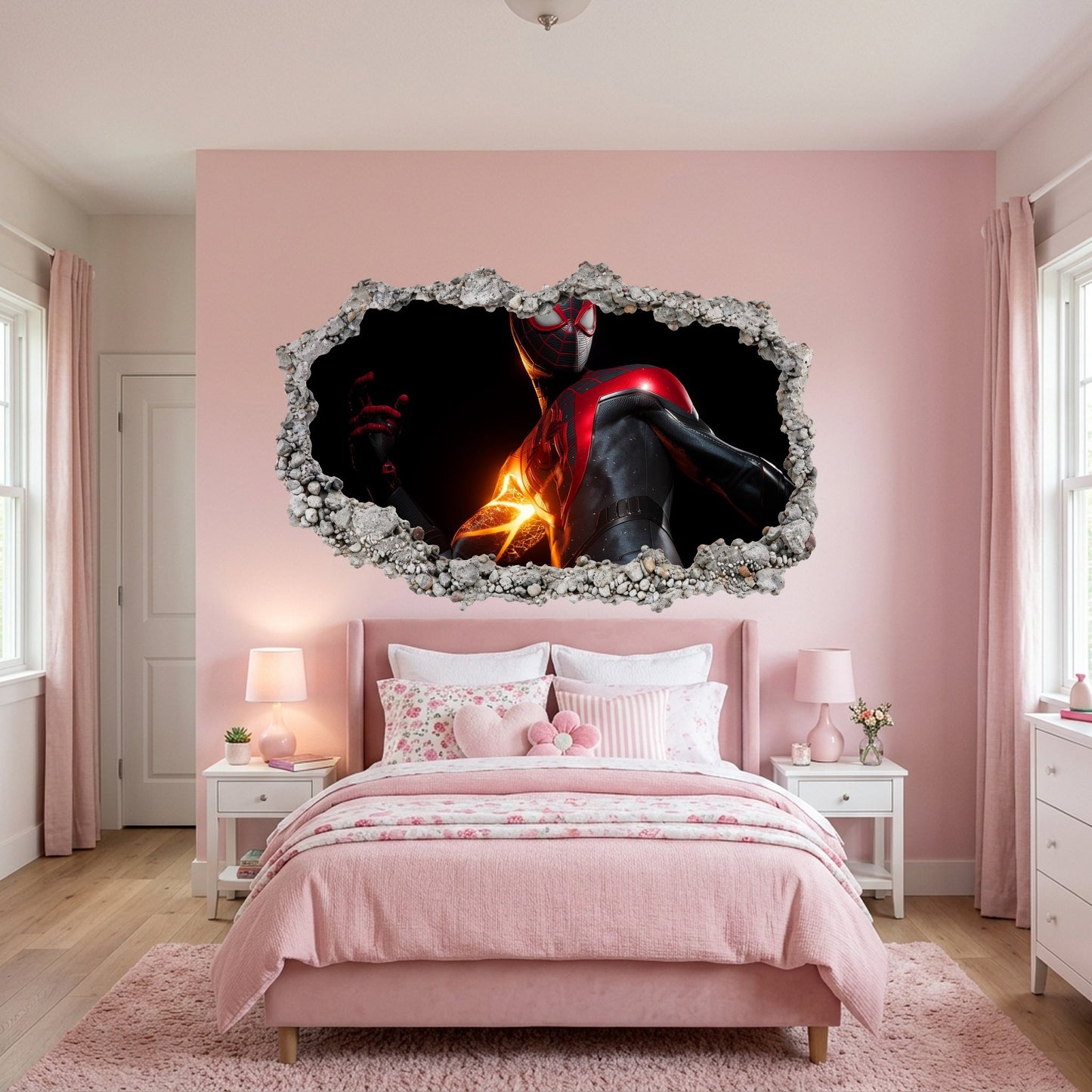 Spider-Man Marvel Superhero 3D Smashed Wall Decal Kids Room Decor 266