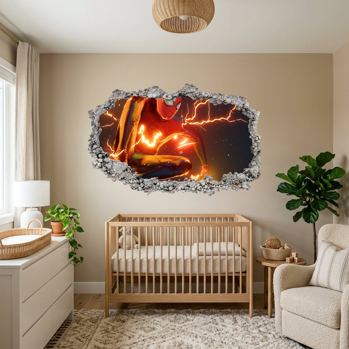 Spider-Man Marvel Superhero 3D Smashed Wall Decal Wall Art Sticker 234