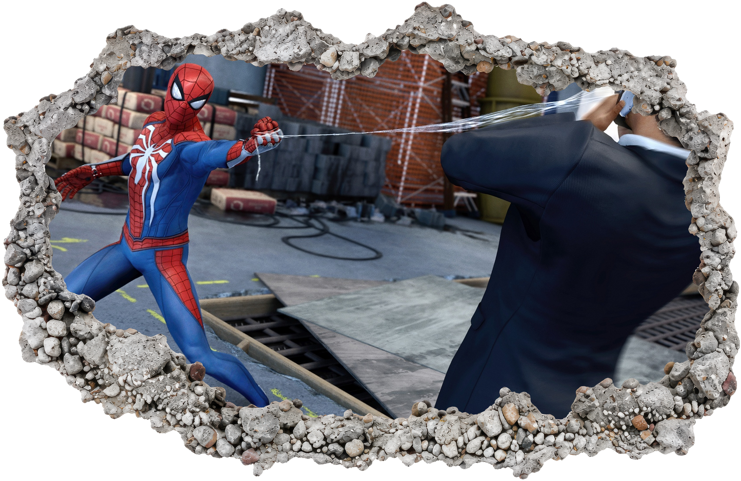 Spider-Man Marvel Superhero Bedroom Decor 3D Smashed Wall Decal 259