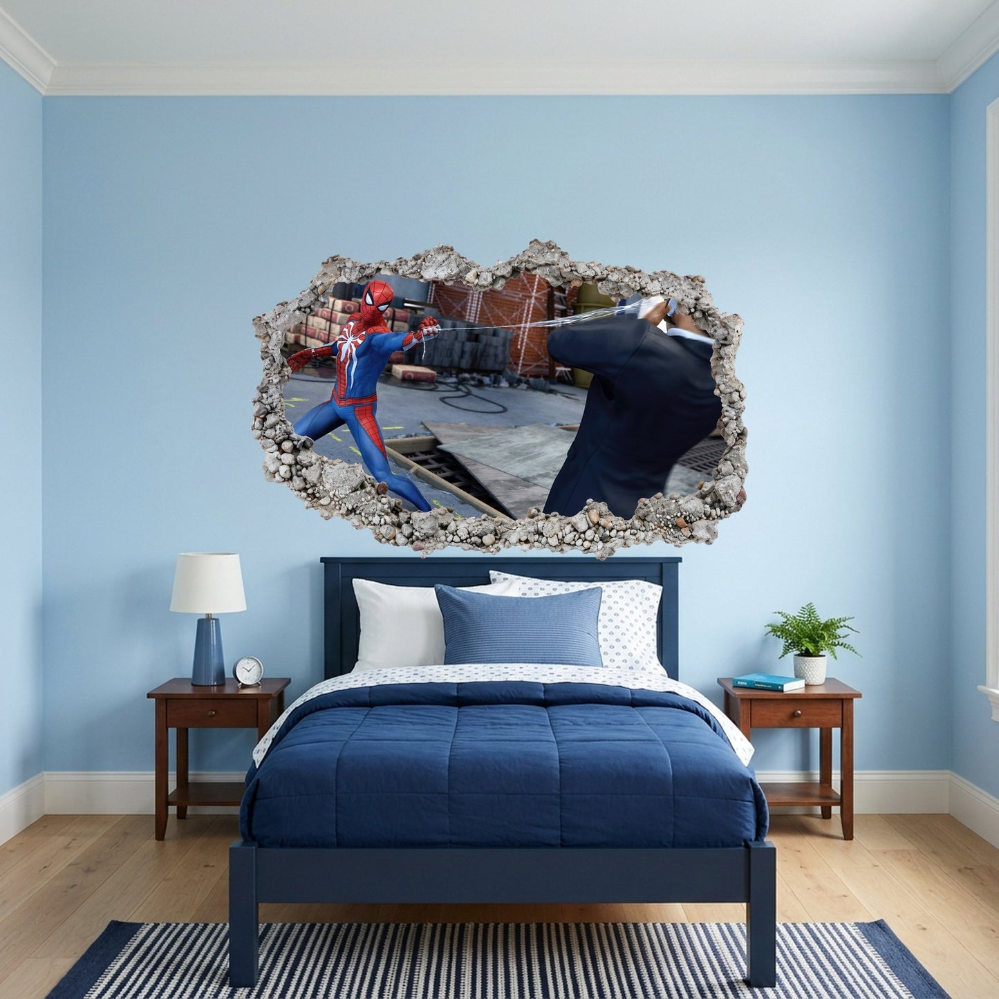 Spider-Man Marvel Superhero Bedroom Decor 3D Smashed Wall Decal 259