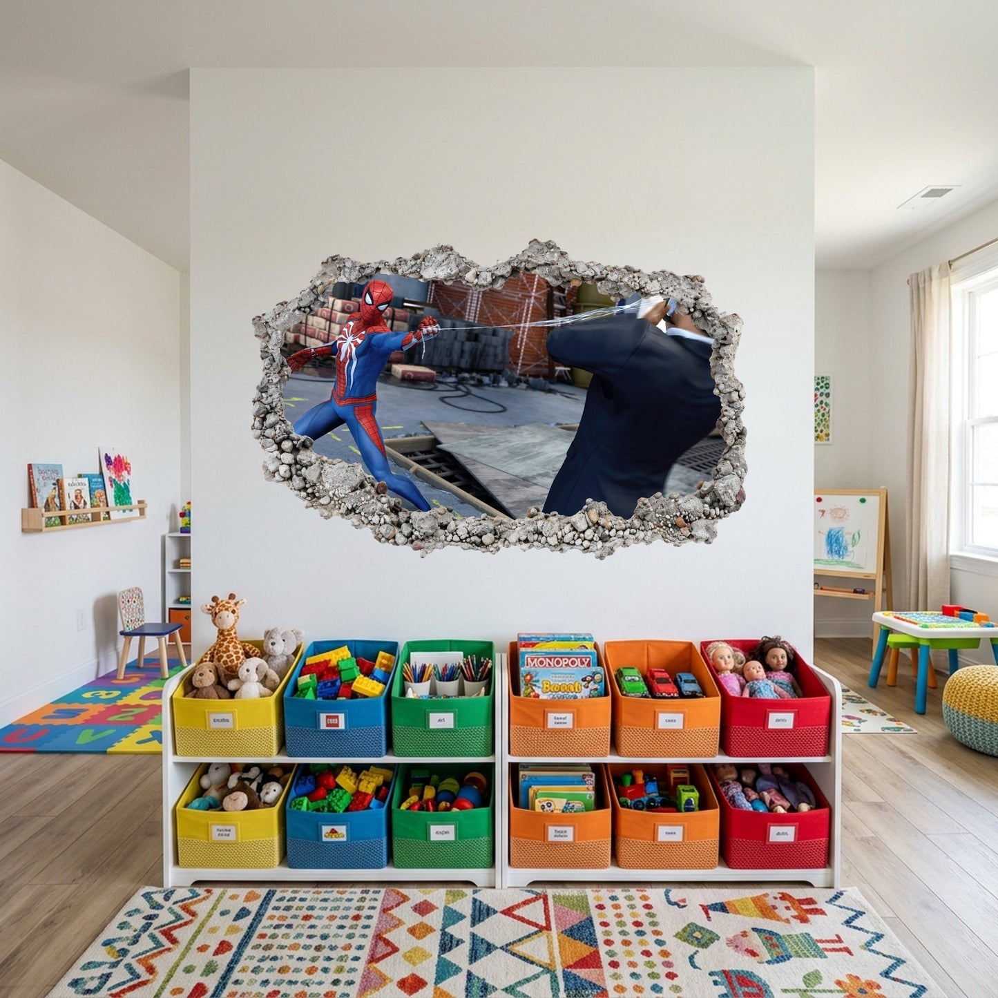 Spider-Man Marvel Superhero Bedroom Decor 3D Smashed Wall Decal 259