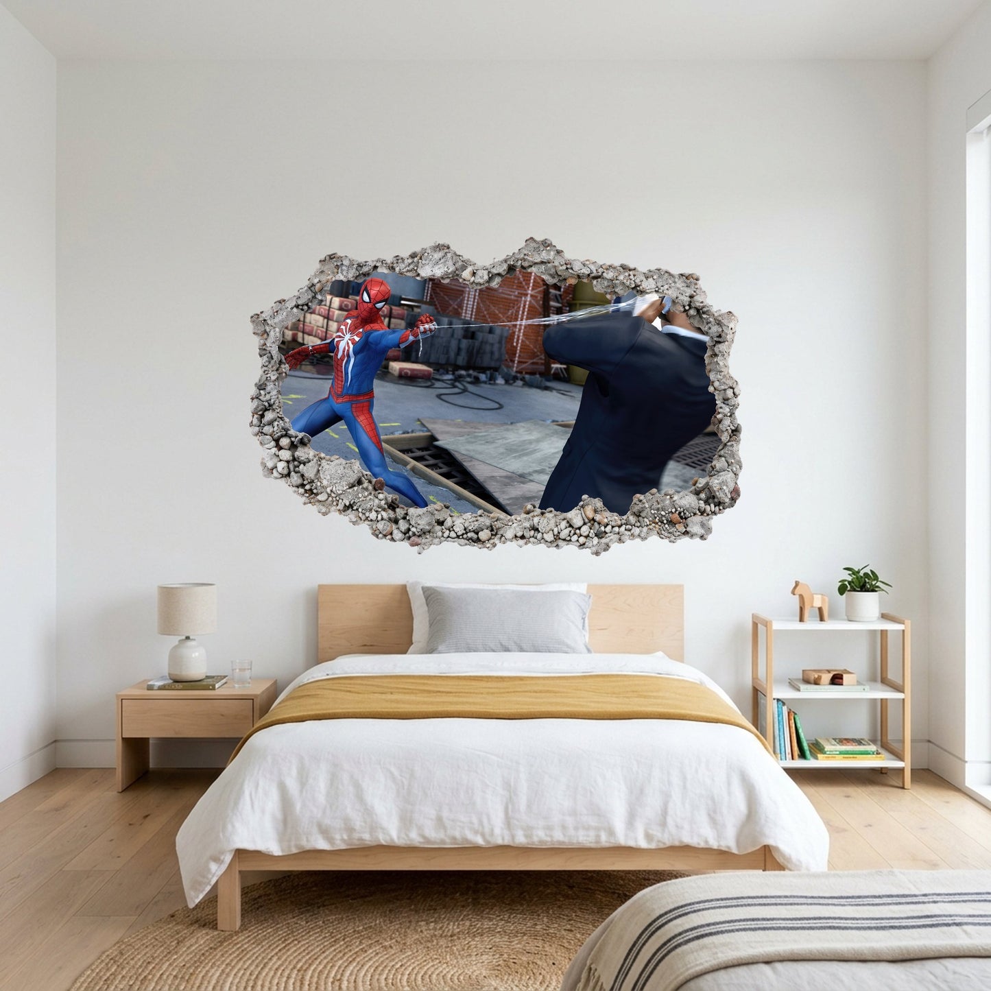 Spider-Man Marvel Superhero Bedroom Decor 3D Smashed Wall Decal 259