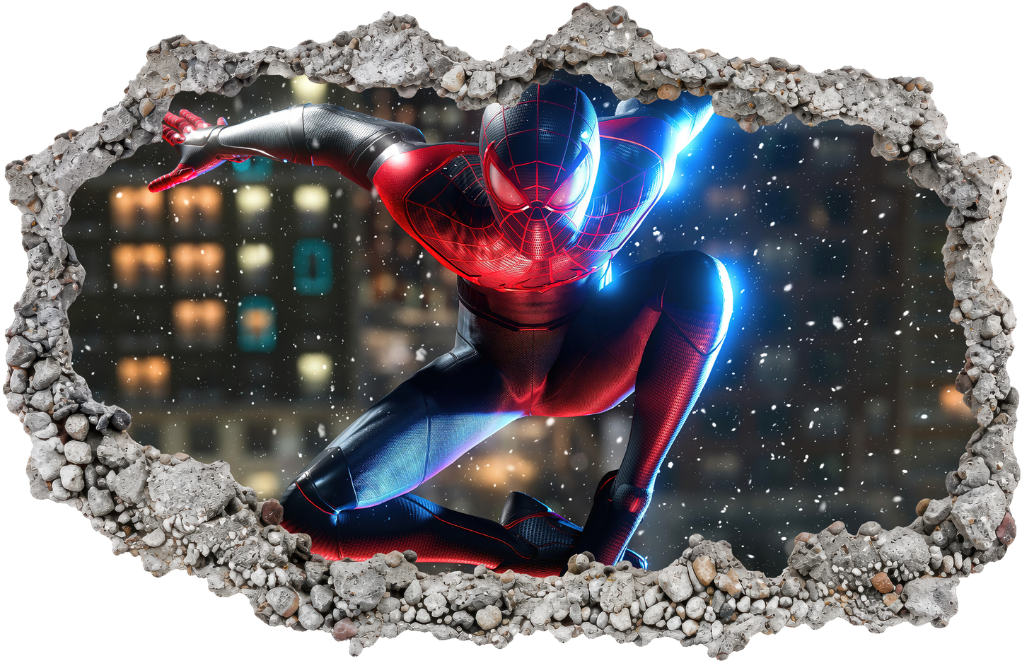 Spider-Man Marvel Superhero Bedroom Decor 3D Smashed Wall Decal 271
