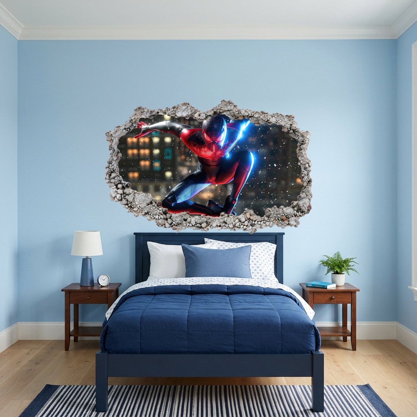 Spider-Man Marvel Superhero Bedroom Decor 3D Smashed Wall Decal 271