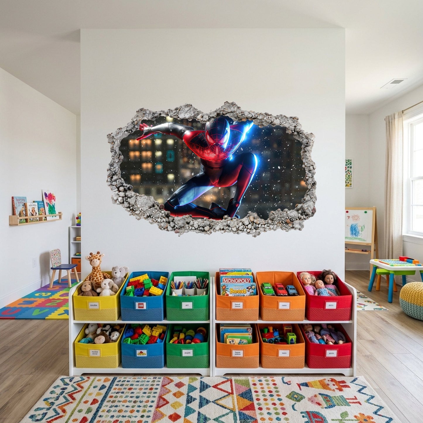 Spider-Man Marvel Superhero Bedroom Decor 3D Smashed Wall Decal 271