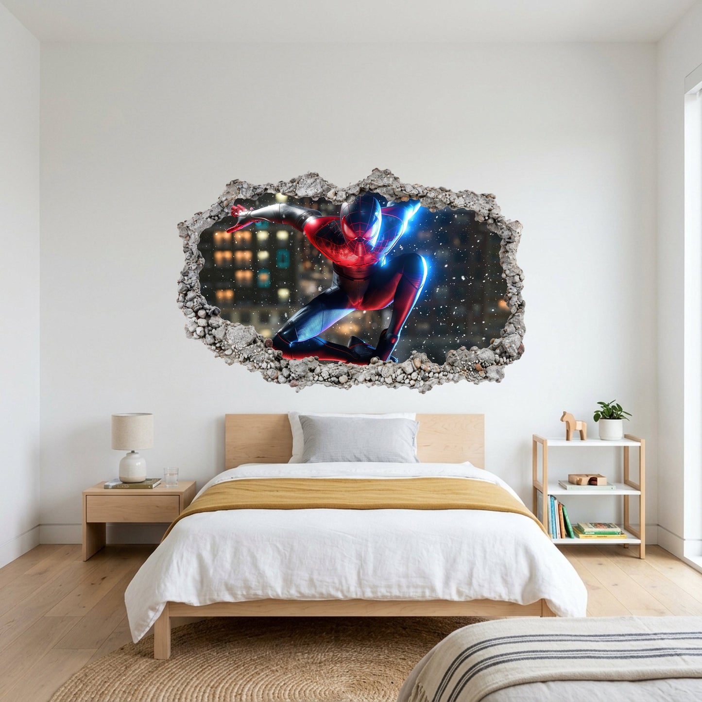 Spider-Man Marvel Superhero Bedroom Decor 3D Smashed Wall Decal 271