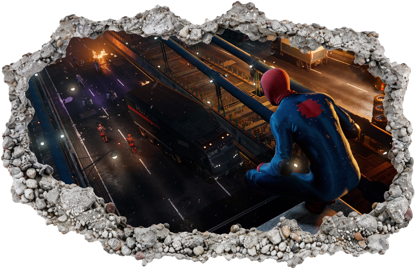 Spider-Man Marvel Superhero Smashed Brick Decal 3D Wall Hole Decal 264