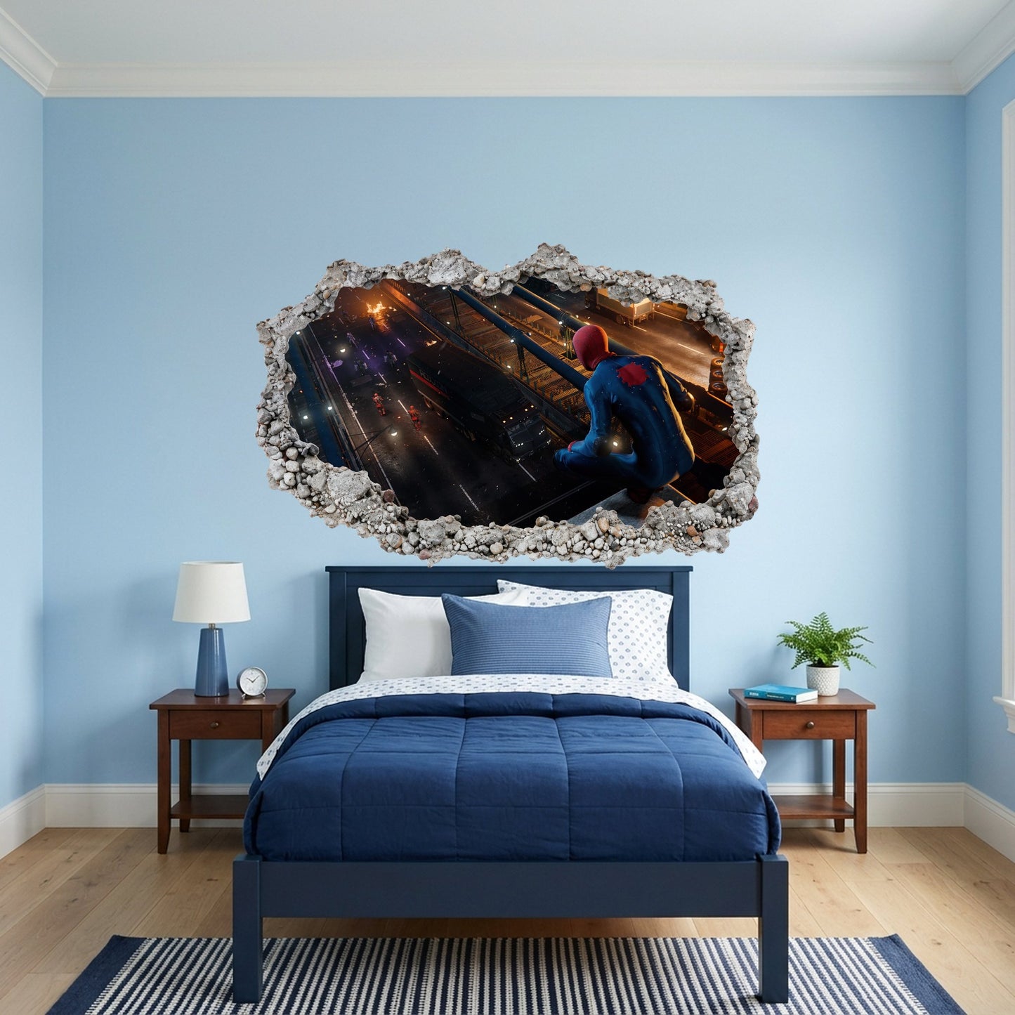 Spider-Man Marvel Superhero Smashed Brick Decal 3D Wall Hole Decal 264