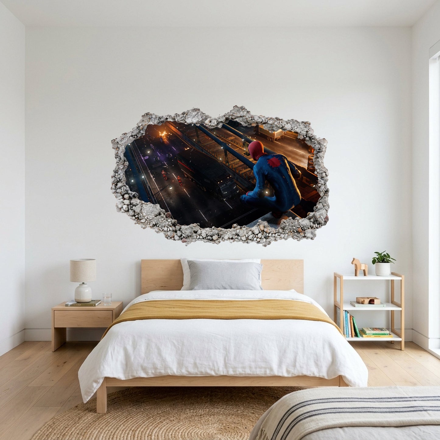 Spider-Man Marvel Superhero Smashed Brick Decal 3D Wall Hole Decal 264