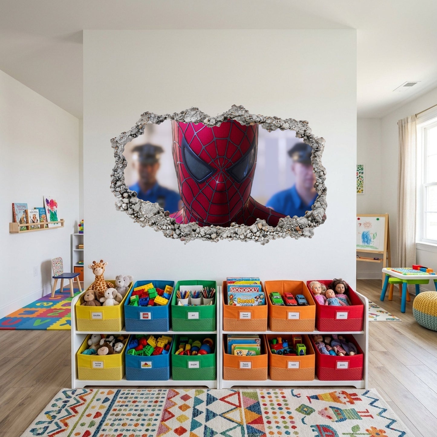 Spider-Man Marvel Superhero Wall Art Sticker 3D Wall Hole Decal 223