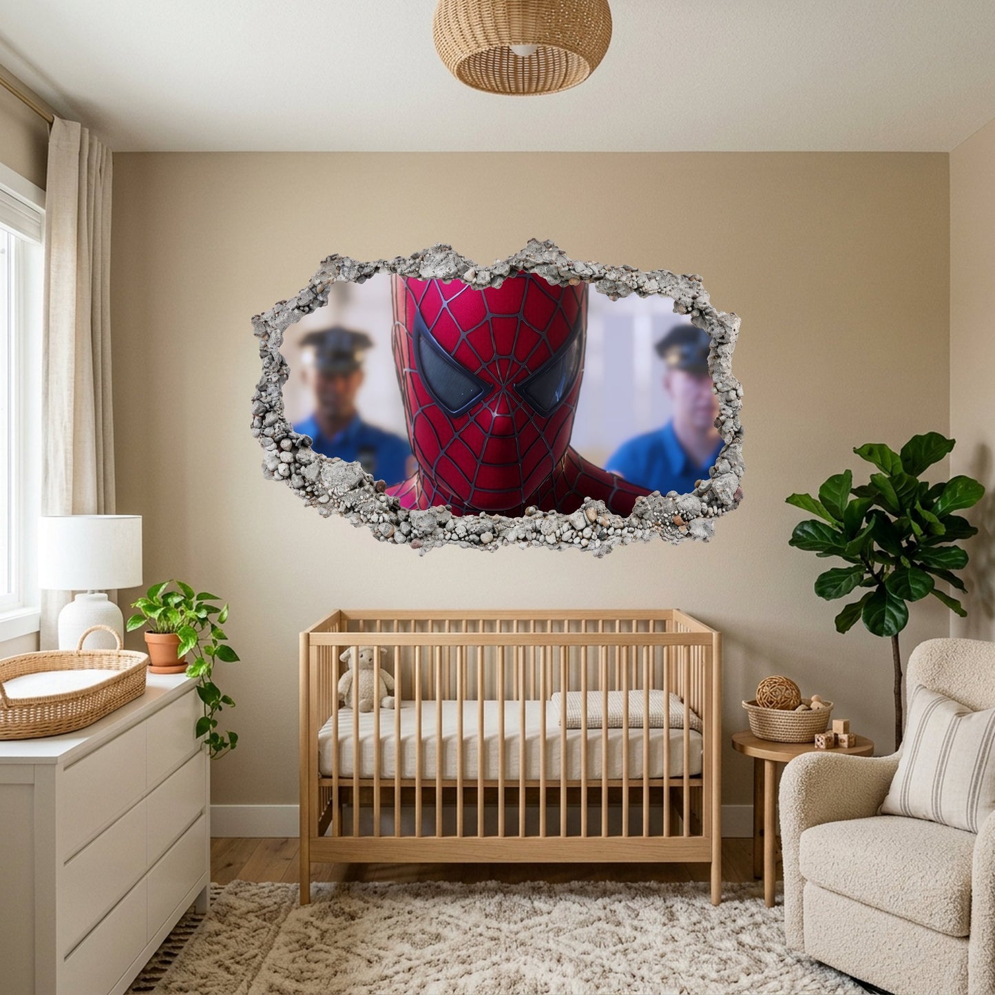 Spider-Man Marvel Superhero Wall Art Sticker 3D Wall Hole Decal 223