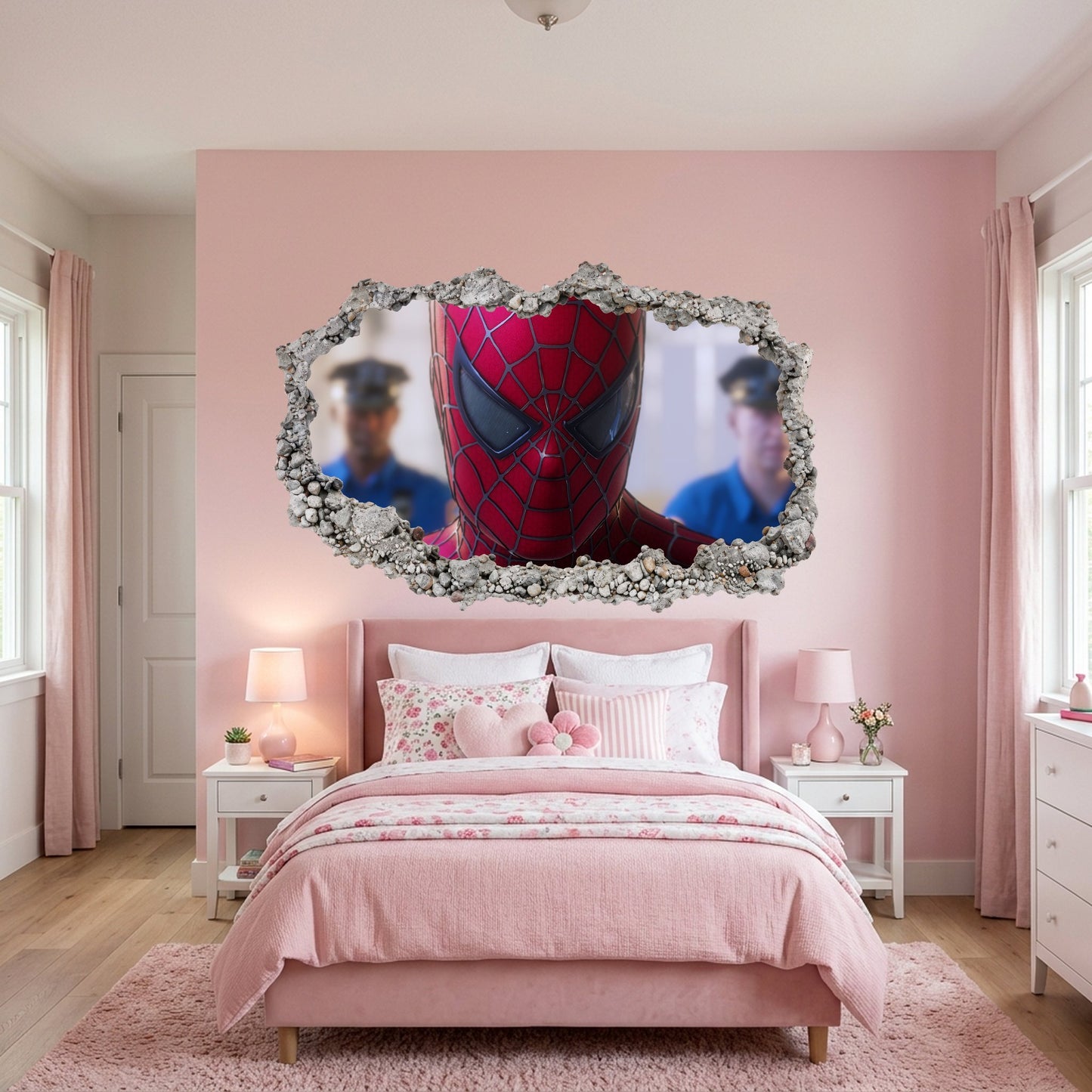 Spider-Man Marvel Superhero Wall Art Sticker 3D Wall Hole Decal 223