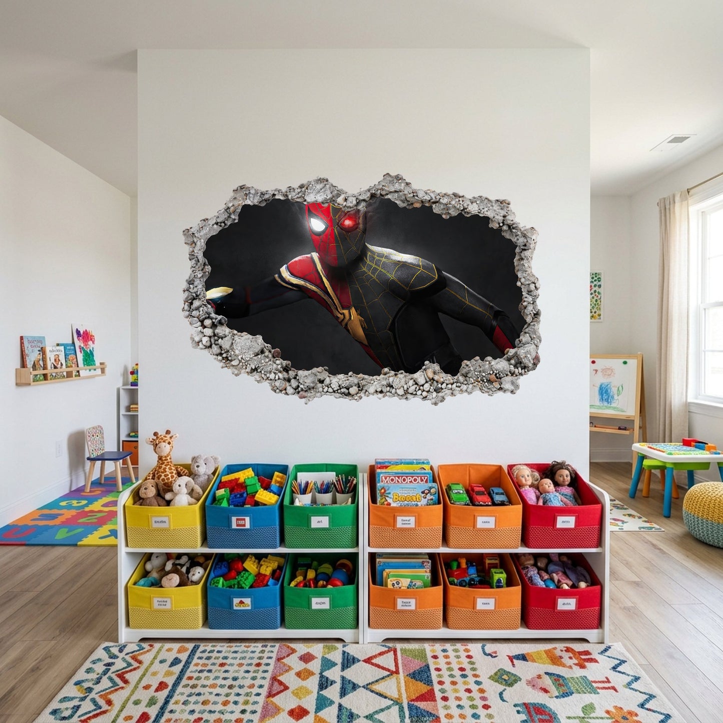Spider-Man Peter Parker 3D Smashed Wall Decal 3D Effect Sticker 228